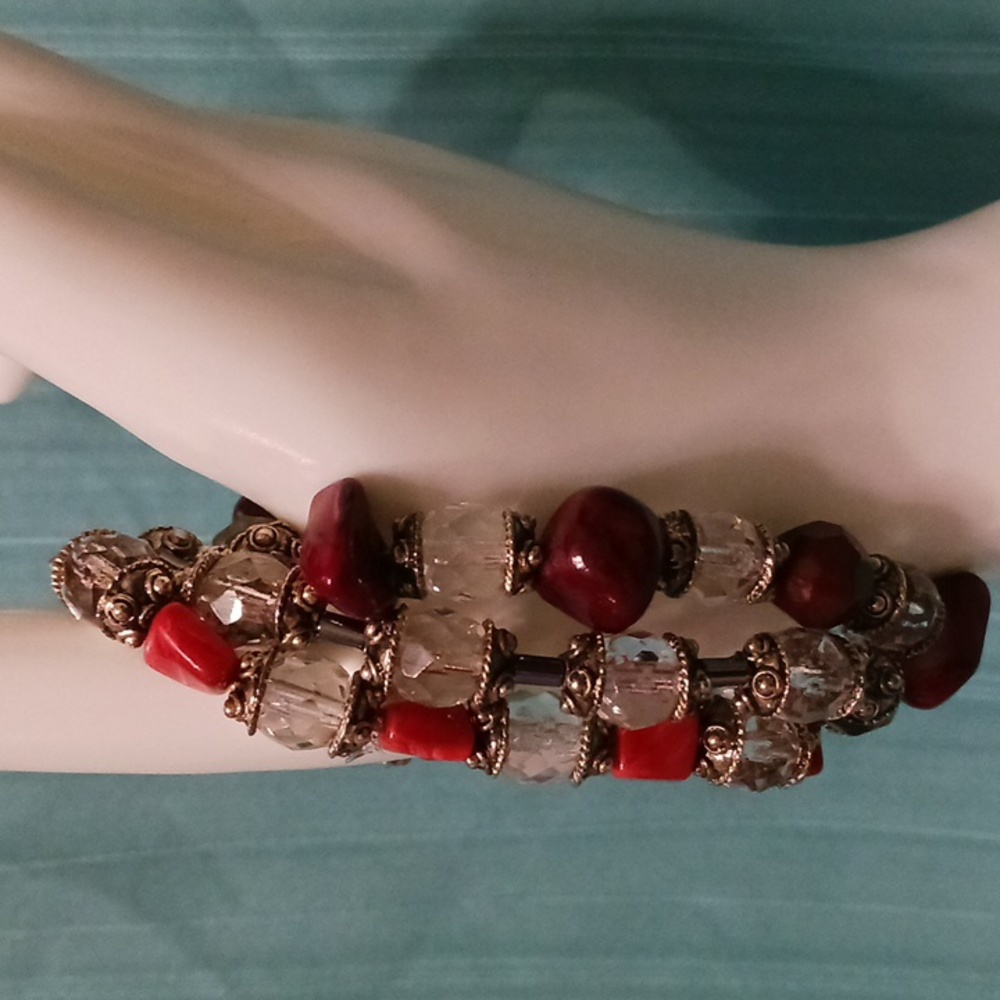 Chic trio of bracelets handmade in Plano, Texas.